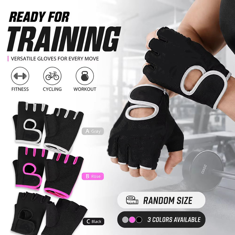 Weightlifting Gloves - Breathable Half Finger Sports Gloves Anti-Slip
