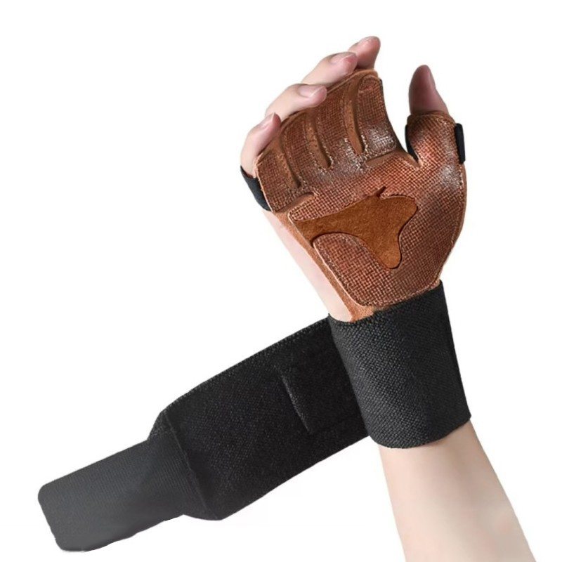 Weightlifting Gloves - 1 Pair Cowhide Weight Lifting Gloves