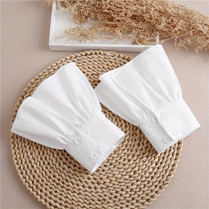 2pcs Ruffles Simple White Cuff - Wrist Wraps review and price