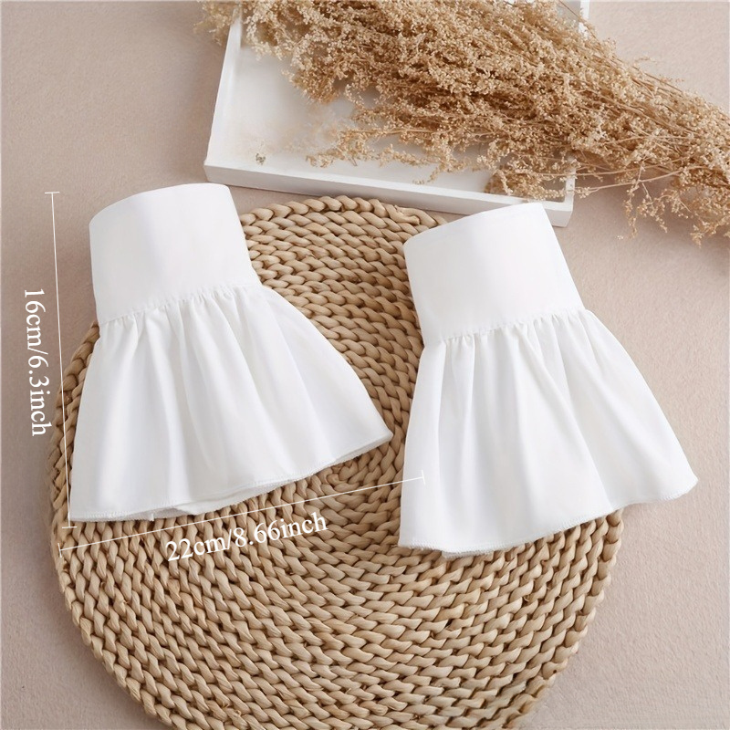 2pcs Ruffles Simple White Cuff - Wrist Wraps review and price
