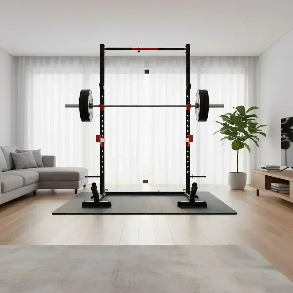 Adjustable Home Gym Squat Rack - Pull Up Bar review and price
