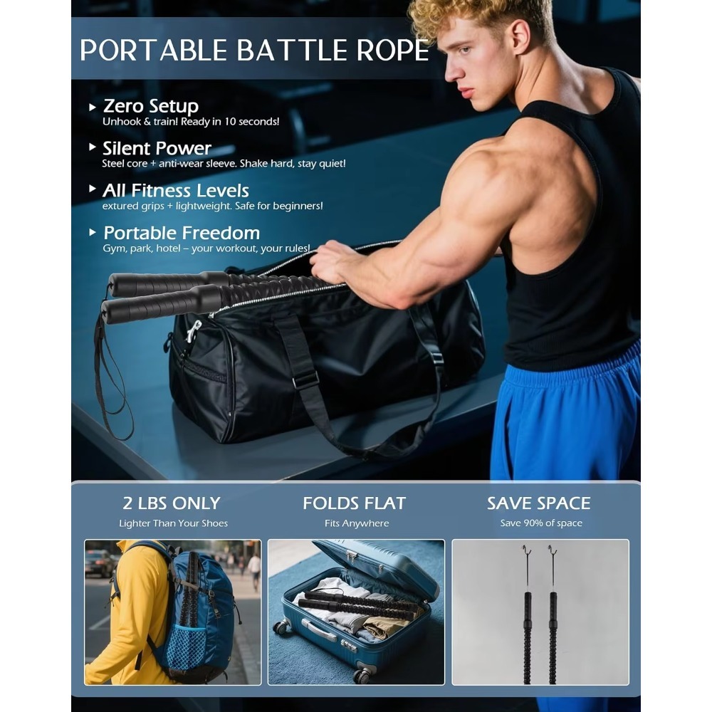 Ropeless Battle Ropes for Home - Gymnastic Ring review and price